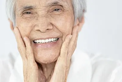 woman with dental implants